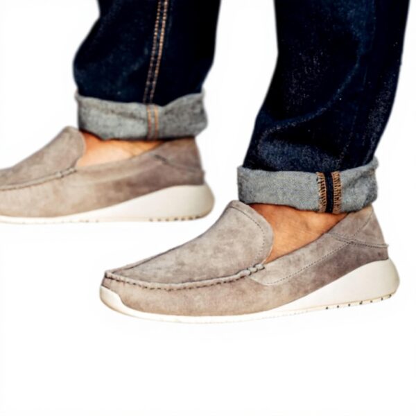 Mocassins OLUKAI Kaa Homme Gris Glacial Confort Talon