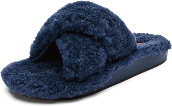 Pantoufles OLUKAI Hila Heu femme peau mouton antidérapantes-0