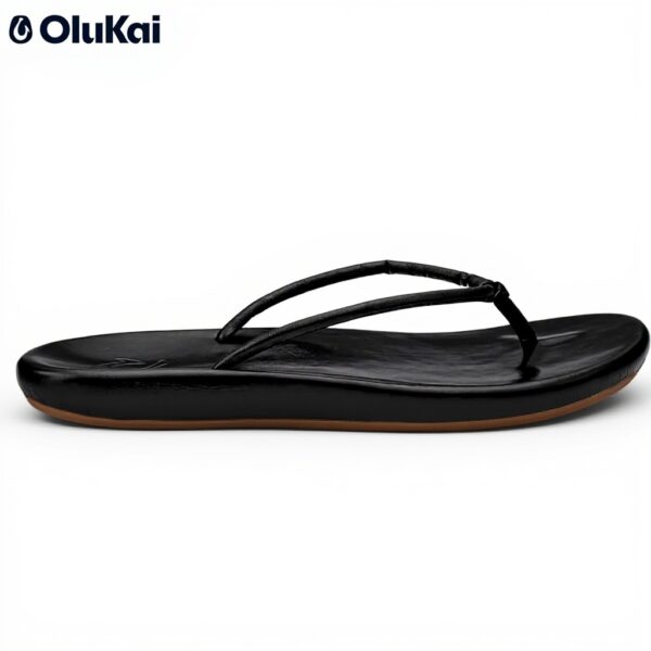 Sandales OLUKAI Huawai cuir pleine fleur femme confortable