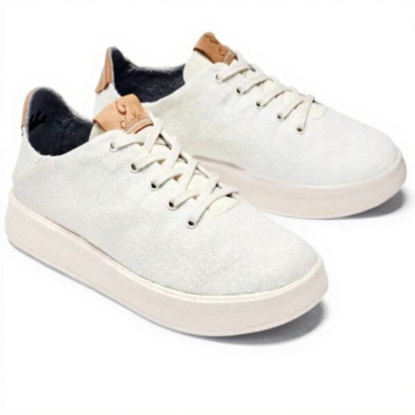 Baskets OLUKAI Kiihele Li Femme Toile Daim Blanc Cassé