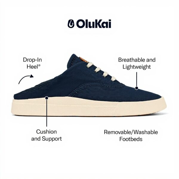 Baskets OLUKAI Kohu femme toile légère confort journée bleu