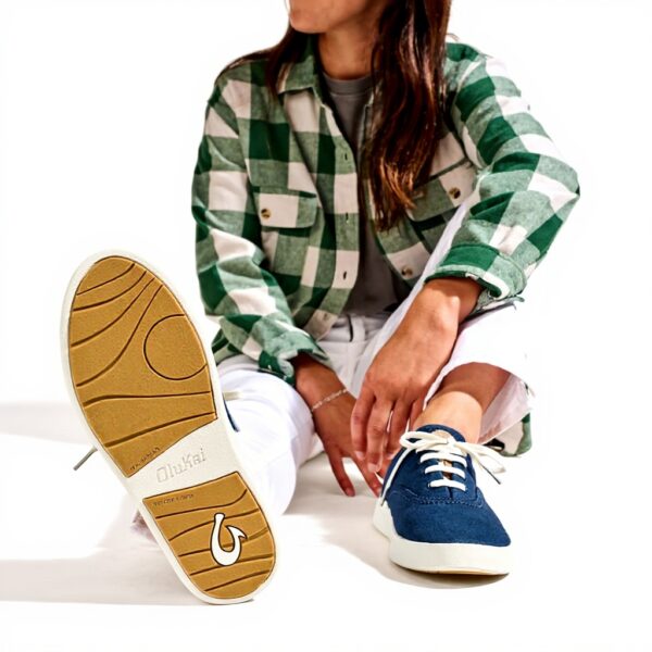 Baskets OLUKAI Kohu femme toile légère confort journée bleu