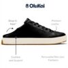 Baskets OLUKAI Laeahi cuir pleine fleur talon tombant homme