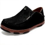 Mocassin OluKai Moloa Homme Cuir Noir Toffee Chaussure