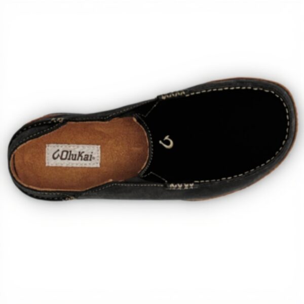 Mocassin OluKai Moloa Homme Cuir Noir Toffee Chaussure