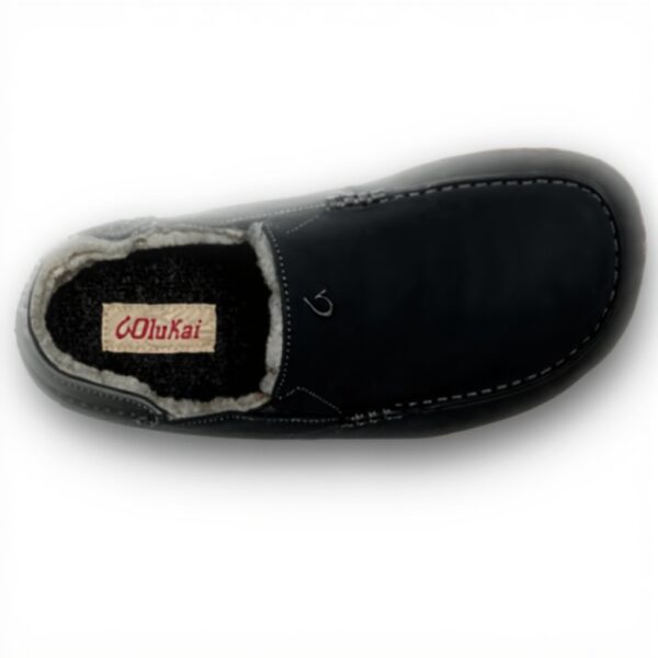 Pantoufles OLUKAI Moloa Homme Cuir Doublure Peau Mouton