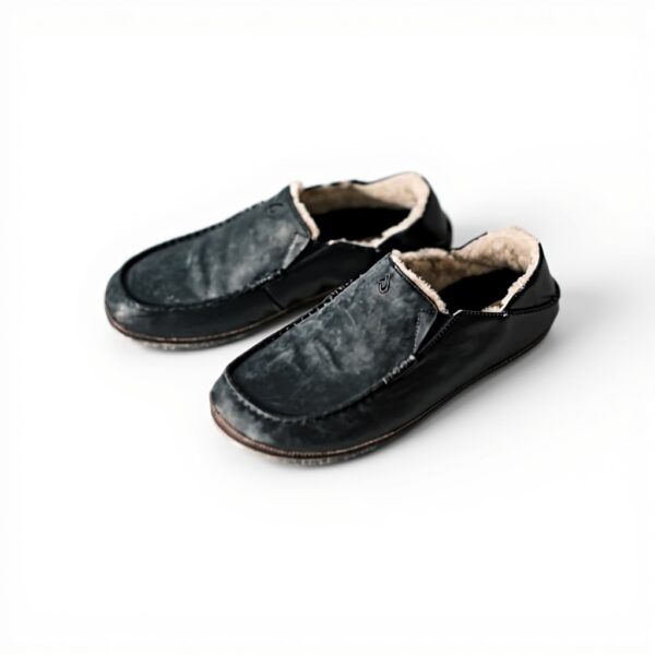 Pantoufles OLUKAI Moloa Homme Cuir Doublure Peau Mouton