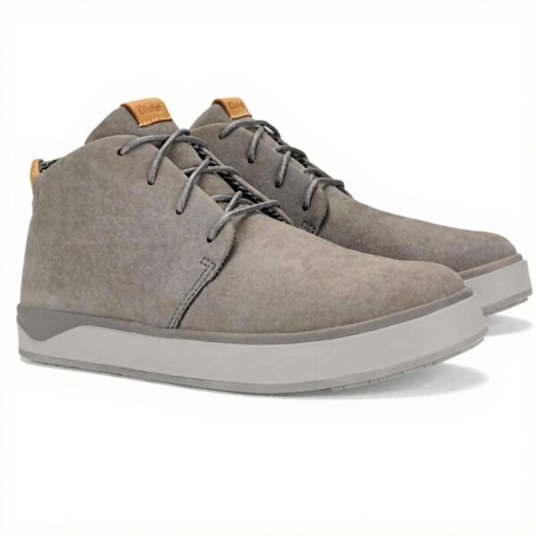 OLUKAI Papaku Ili Bottes pour homme, cuir imperméable durable, doublure matelassée confortable, coussin sous le pied, semelles en caoutchouc confortables et adhérentes sur lhumidité, graphite