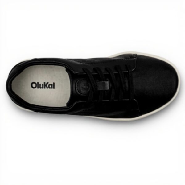 Baskets OLUKAI Pehuea Li Ili cuir confort femme noir