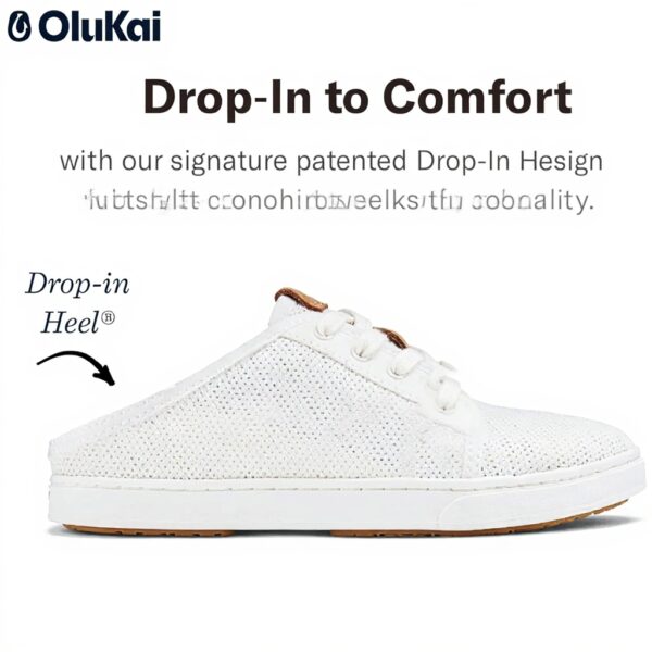 Baskets OluKai Pehuea Li Blanc Maille Léger Femme