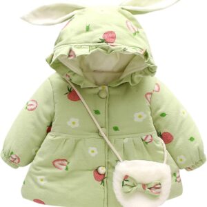 Doudoune fille oreille lapin imprimé dessin animé hiver-0