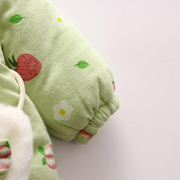 Doudoune fille oreille lapin imprimé dessin animé hiver-5