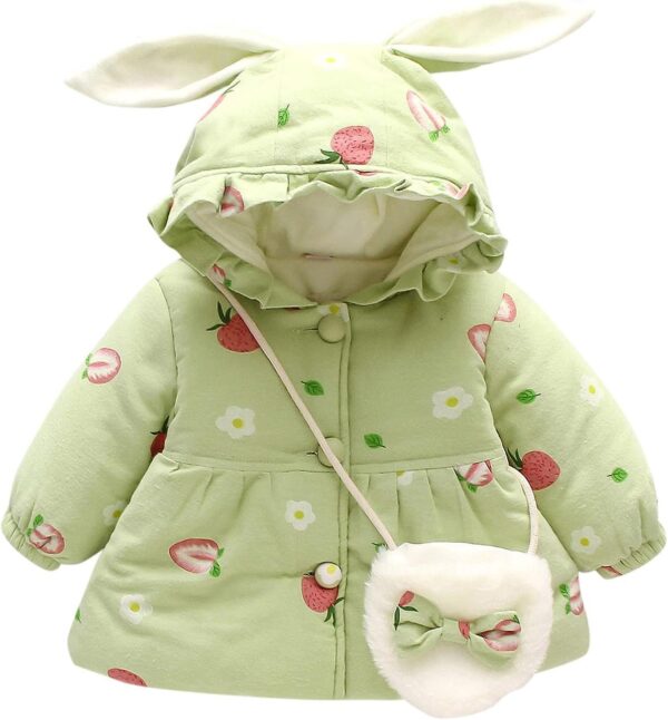 Doudoune fille oreille lapin imprimé dessin animé hiver-0