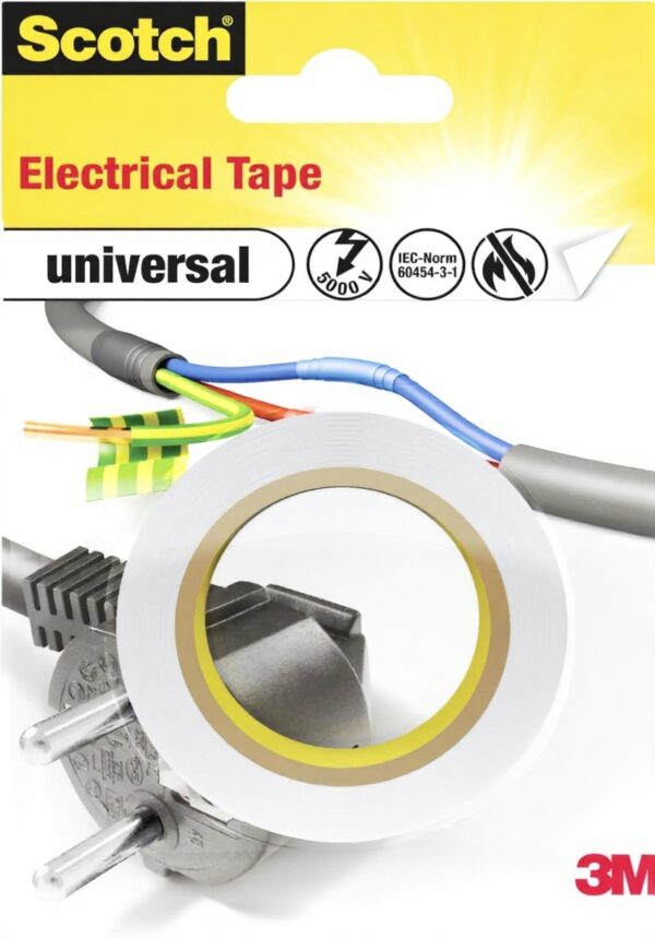 Ruban électrique 3M 10 m x 15 mm Blanc isolation