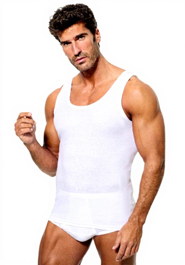 Débardeur homme Abanderado coton côtelé confort blanc