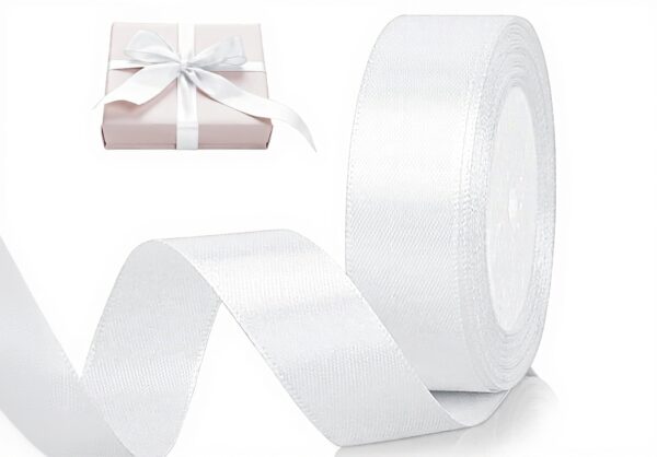 Ruban satin blanc AiQInu 25mm couture décoration mariage