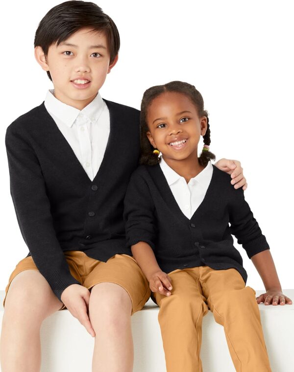 Cardigan garçon coton uniforme Amazon Essentials col V-1