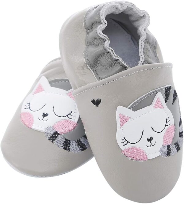 Chaussures bébé cuir souple mocassins semelles daim-2