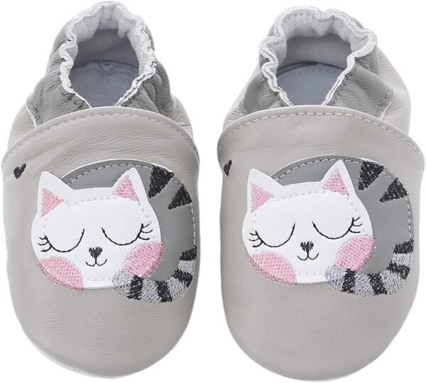 Chaussures bébé cuir souple mocassins semelles daim-1