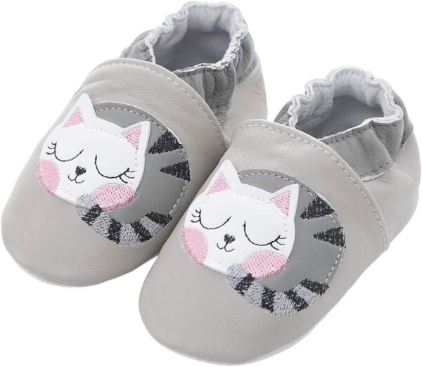 Chaussures bébé cuir souple mocassins semelles daim-3