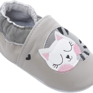 Chaussures bébé cuir souple mocassins semelles daim-0