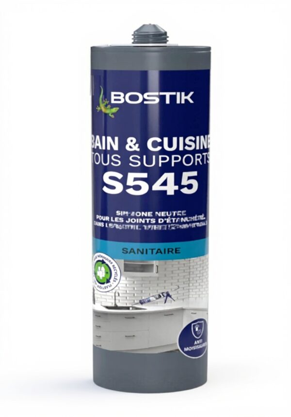 Mastic silicone Bostik S545 bain cuisine anti-moisissures