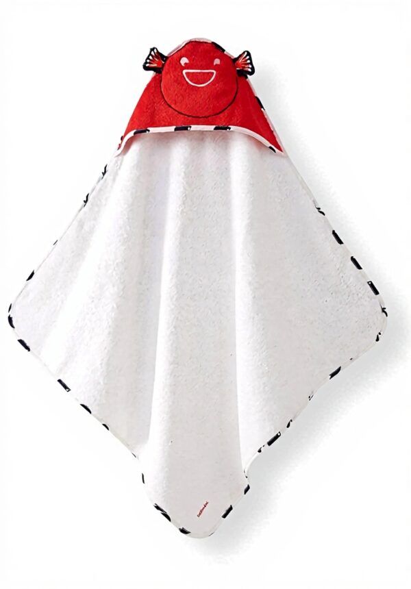 Cape de bain bébé Catimini coton créative côtier blanc rouge