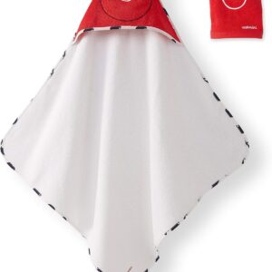 Cape de bain bébé Catimini coton créative côtier blanc rouge-0