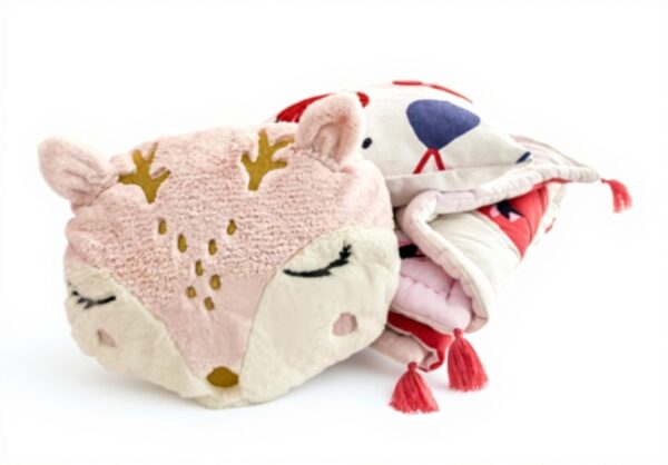 Coussin cerf enfant CATIMINI doux 100% coton rose clair