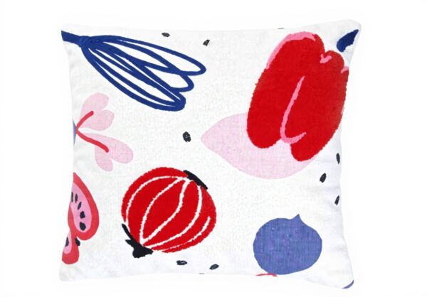 Coussin décoratif enfant Catimini fruits 40x40cm coton rose