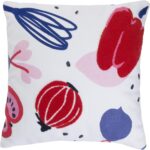 Coussin décoratif enfant Catimini fruits 40x40cm coton rose-0