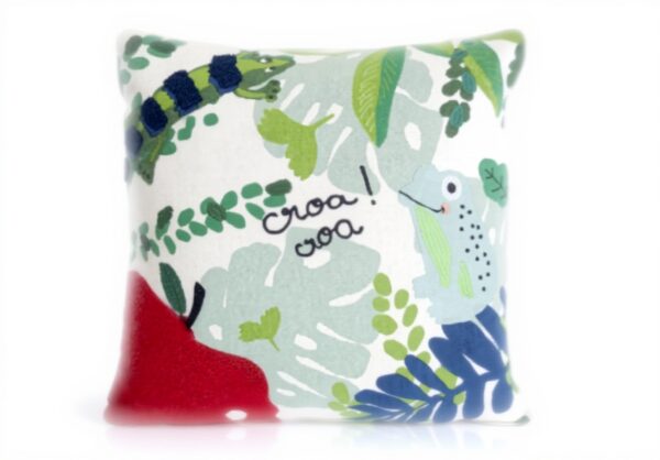 Coussin enfant Catimini motif jungle 40x40 cm coton