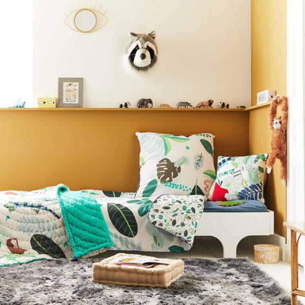 Coussin enfant Catimini motif jungle 40x40 cm coton-1