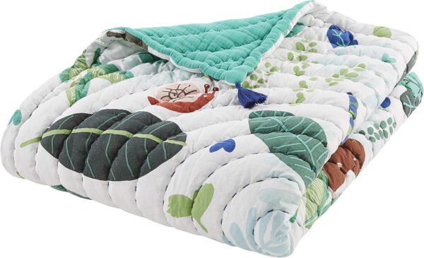 Boutis enfant CATIMINI jungle coton matelassé vert blanc-0