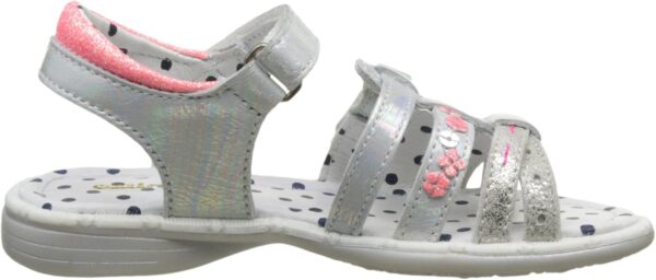 Sandales Catimini Fille Cuir Blanc Bout Ouvert Plat-5