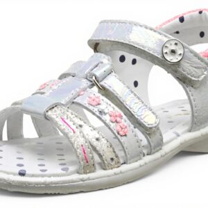 Sandales Catimini Fille Cuir Blanc Bout Ouvert Plat