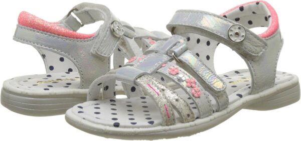 Sandales Catimini Fille Cuir Blanc Bout Ouvert Plat-6