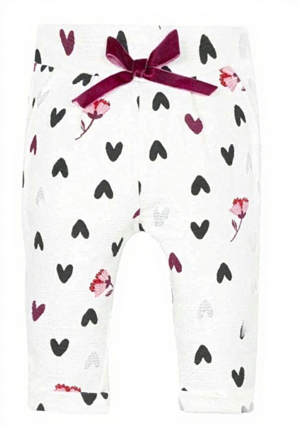 Pantalon fille Catimini floral longueur 24 mois écru