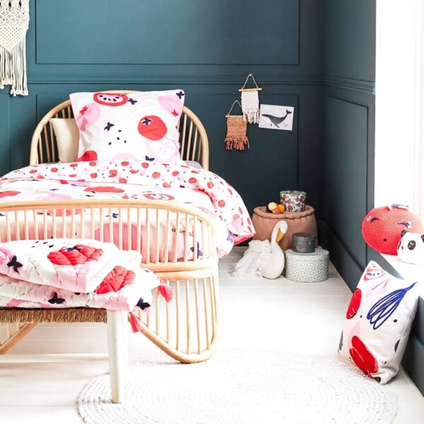 CATIMINI Parure de lit enfant pommes réversible coton