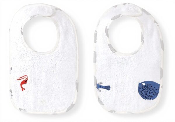 Bavoirs éponges Catimini lot de 2 coton réglables bébé