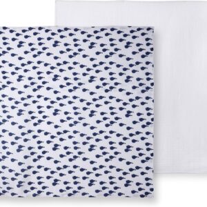 Langes bébé Catimini lot 2 coton côtier bleu blanc-0