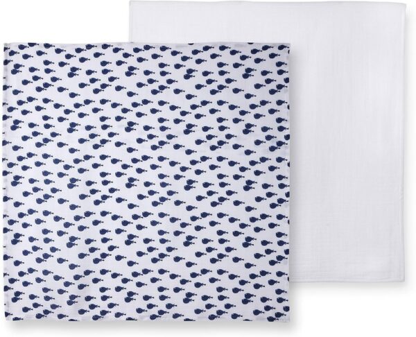 Langes bébé Catimini lot 2 coton côtier bleu blanc-0