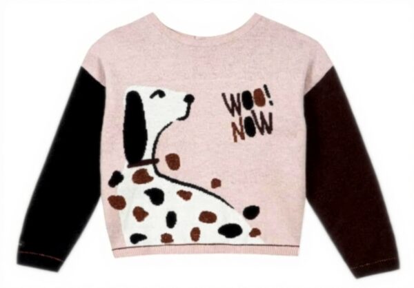 Pull fille Catimini rose manches longues enfiler