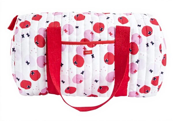 Sac bowling Catimini rose blanc rouge coton confortable