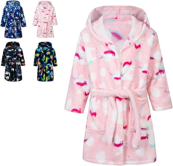Peignoir de bain enfant CROOUTN ultra doux capuche 2-9 ans-0