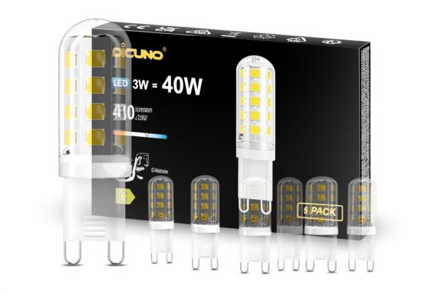 Ampoule LED G9 DiCUNO 3W Blanc Froid 6 pièces éclairage