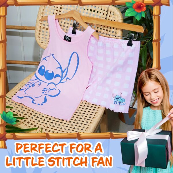 Pyjama Stitch fille Disney ensemble camisole short rose-1