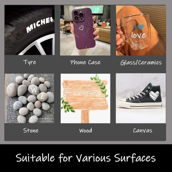 Gudemoore White Permanent Markers 5 Pack Fast Drying-3