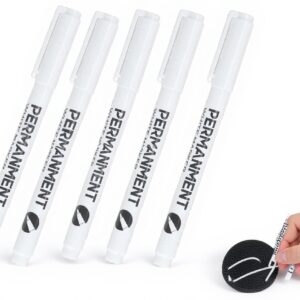 Gudemoore White Permanent Markers 5 Pack Fast Drying