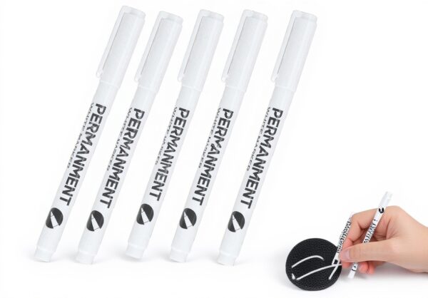 Gudemoore White Permanent Markers 5 Pack Fast Drying